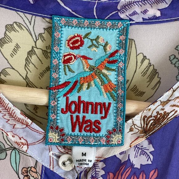 NEW Johnny Was Womens Medium Cosmo Lauren Button Down Floral Blouse Tunic Top - Picture 6 of 13